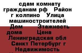 сдам комнату гражданам рф › Район ­ г.колпино › Улица ­ машиностроителей › Дом ­ 8 › Этажность дома ­ 9 › Цена ­ 8 000 - Ленинградская обл., Санкт-Петербург г. Недвижимость » Квартиры аренда   . Ленинградская обл.,Санкт-Петербург г.